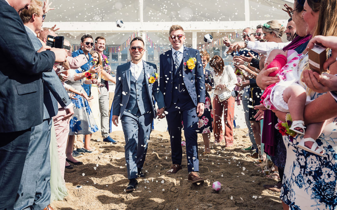 Colourful Kitsch Wedding at Lusty Glaze Beach