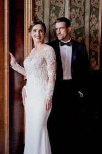 elegant wedding couple portrait