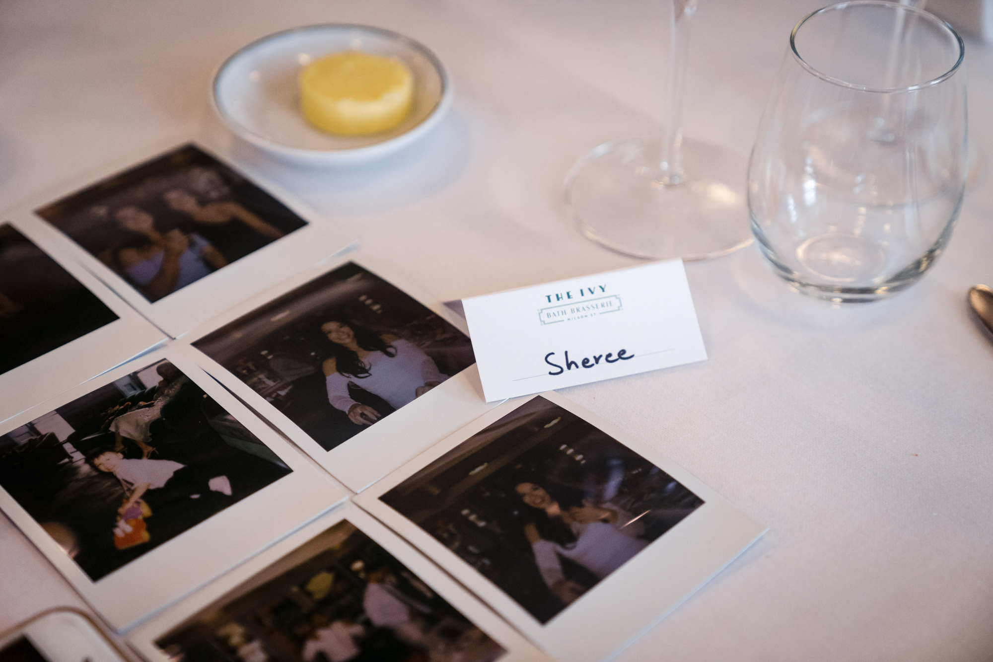 polaroid photos of wedding guests taken by each other
