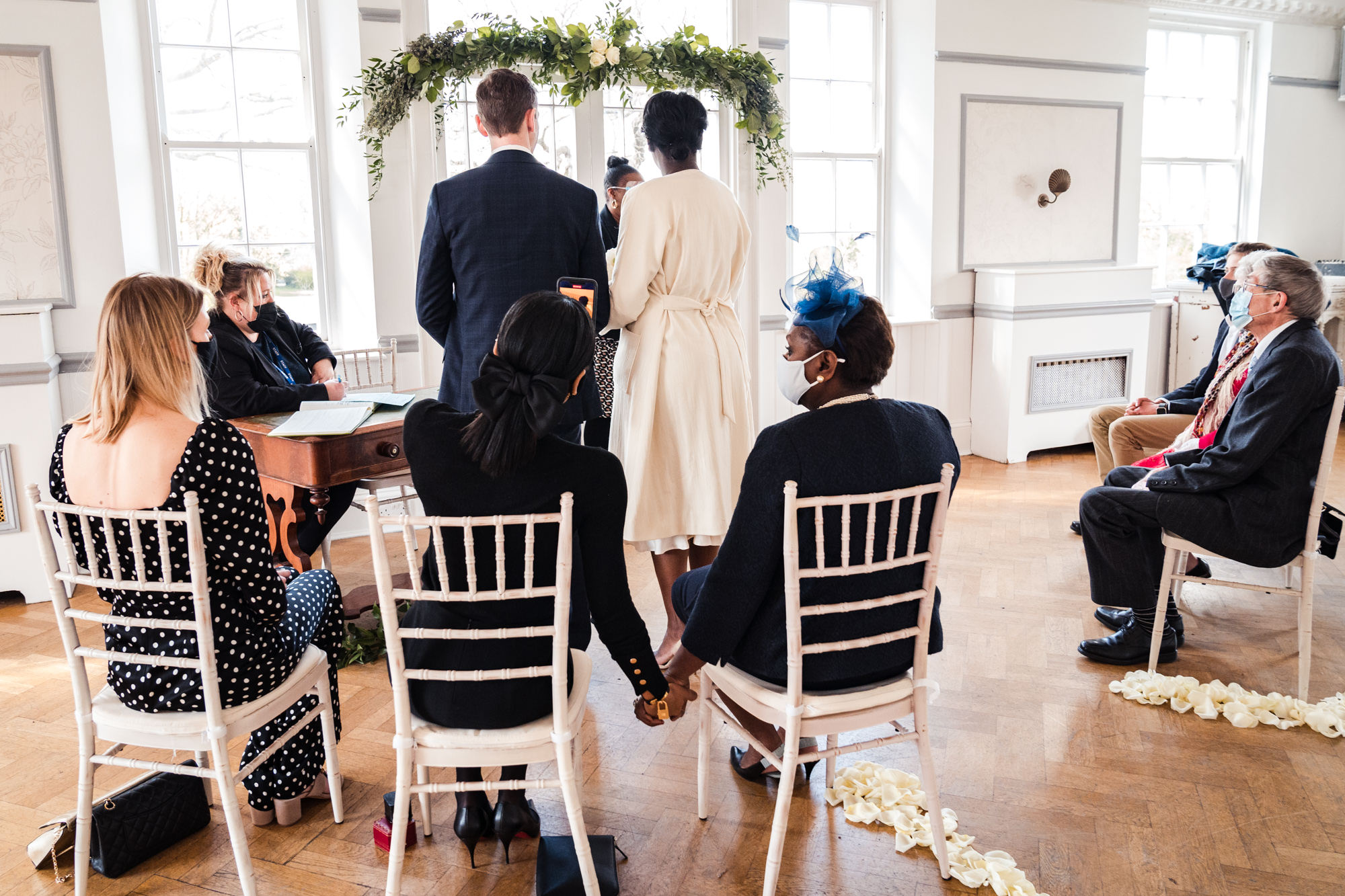small initimate wedding ceremony at south london belair house